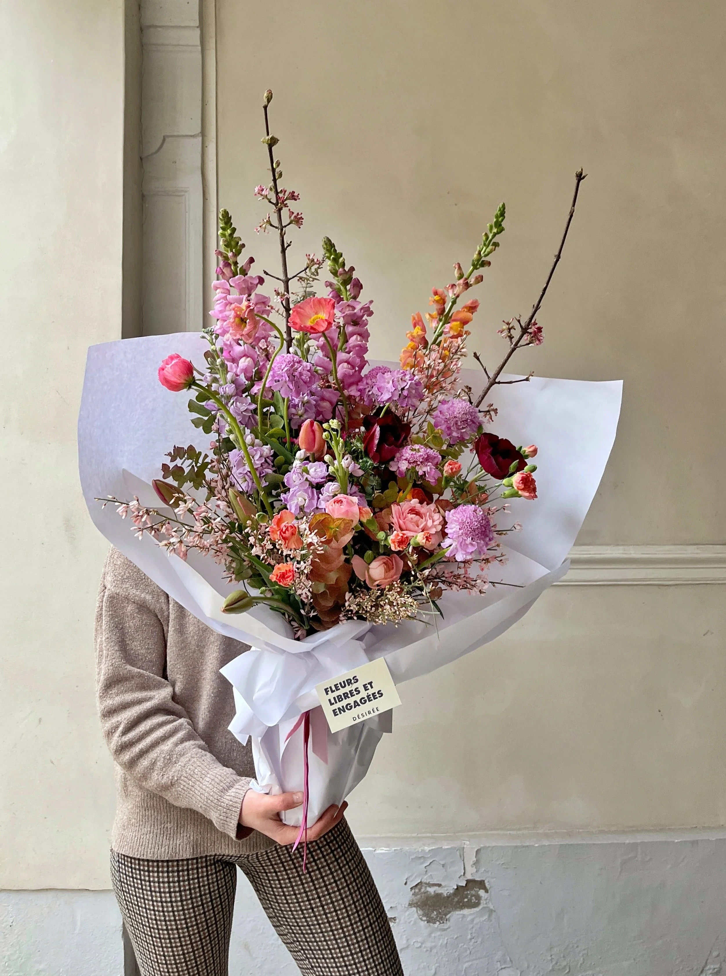 Ensemble bouquet de saison + vase artisanal haut - Image 5